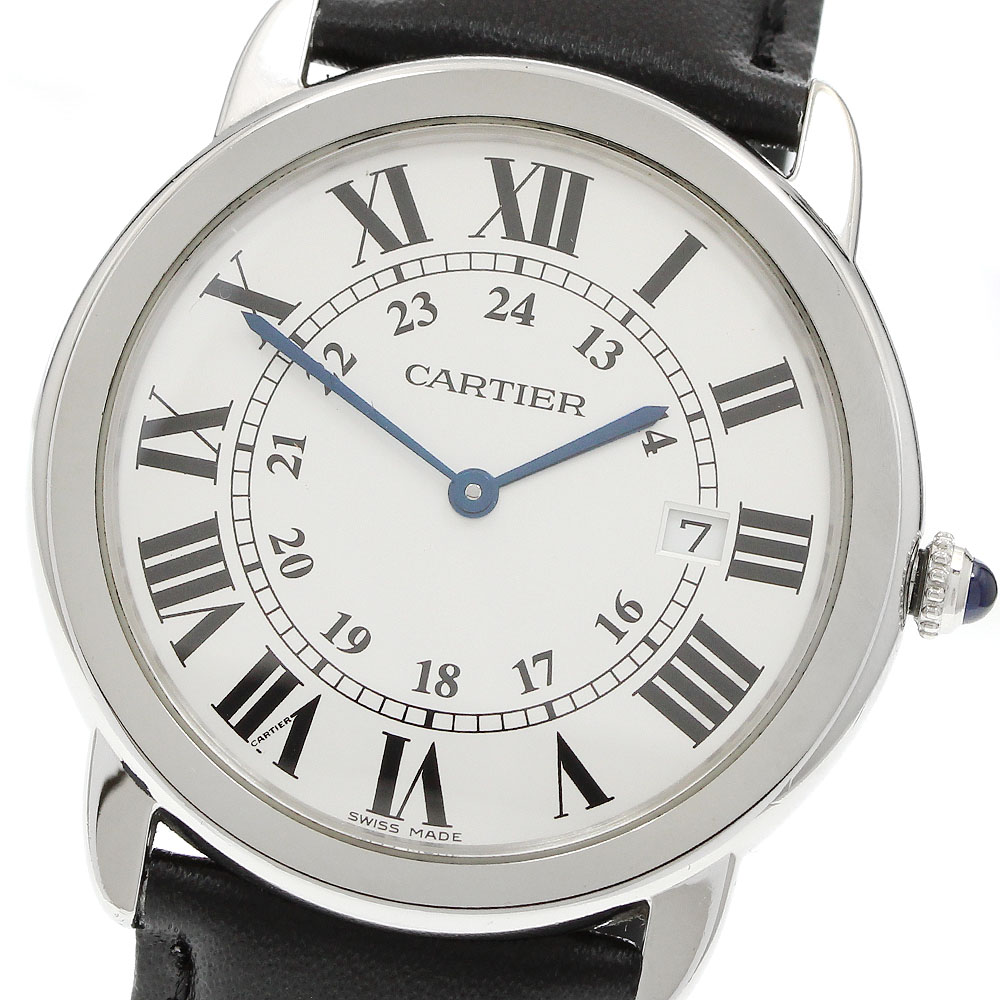 カルティエ CARTIER W6700255 ロンドソロLM デイト 石英 メンズ _960839【中古】