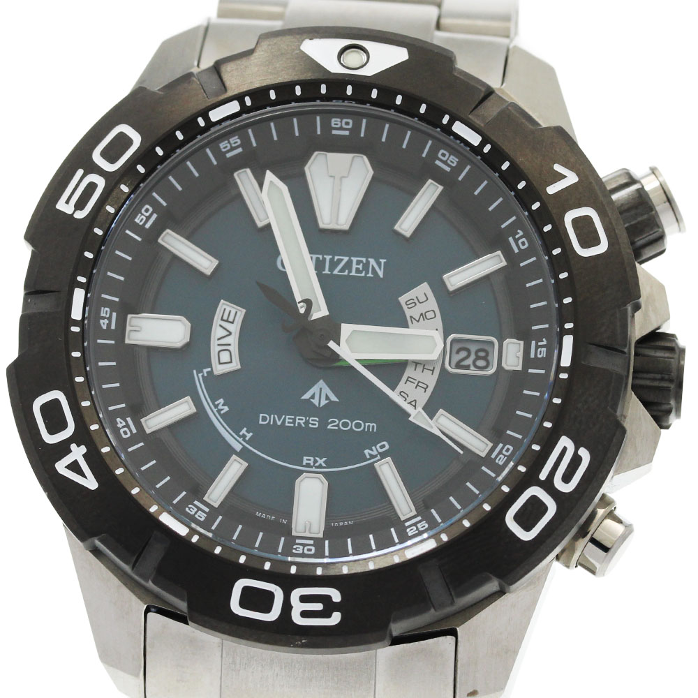 シチズン CITIZEN H112-R012487/AS7145-69L 労働者階級御師匠さん 米国海兵隊員 デイデイト ダイバーズ エコ運転 ソーラー電磁波 メンズ _961128【中古】