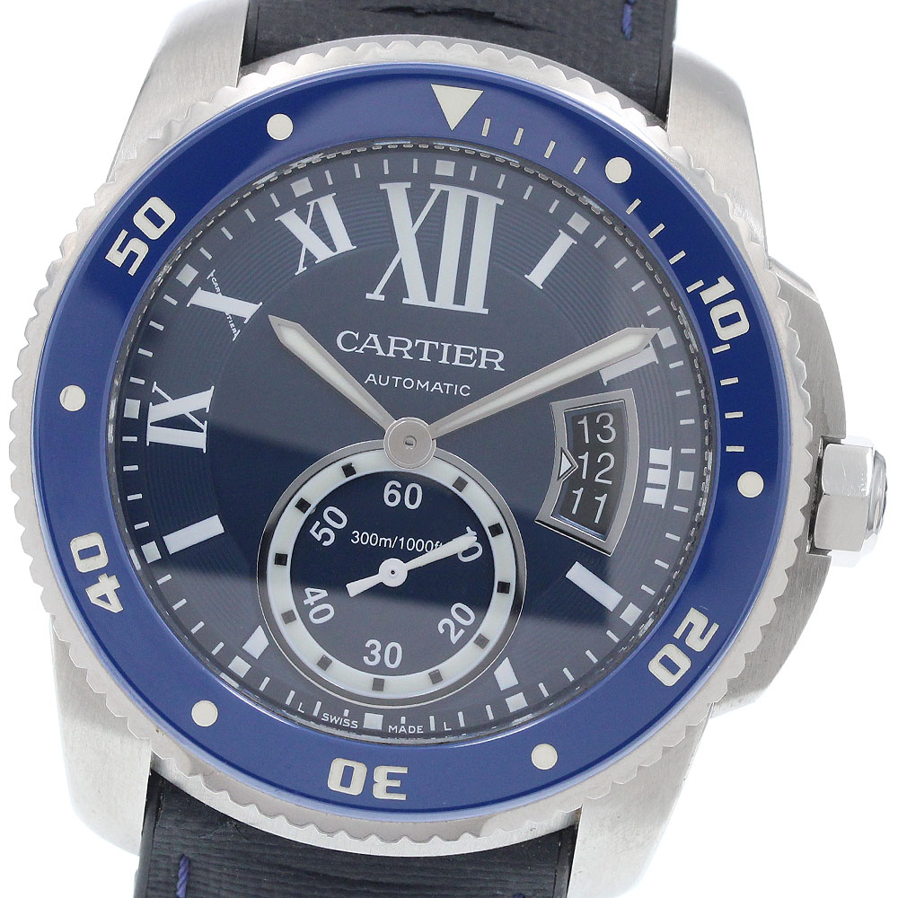 カルティエ CARTIER WSCA0010 苛性カリブル ドゥ カルティエ ダイバー デイト 自動小銃一巻き メンズ 御墨付き付き添い人_962828【中古】