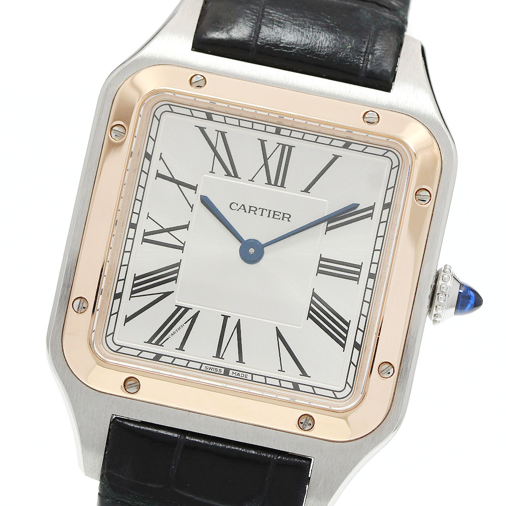 カルティエ CARTIER W2SA0011 サントスデュモンLM PGベゼル 石英 メンズ 御墨付き付き添い人_963136【中古】