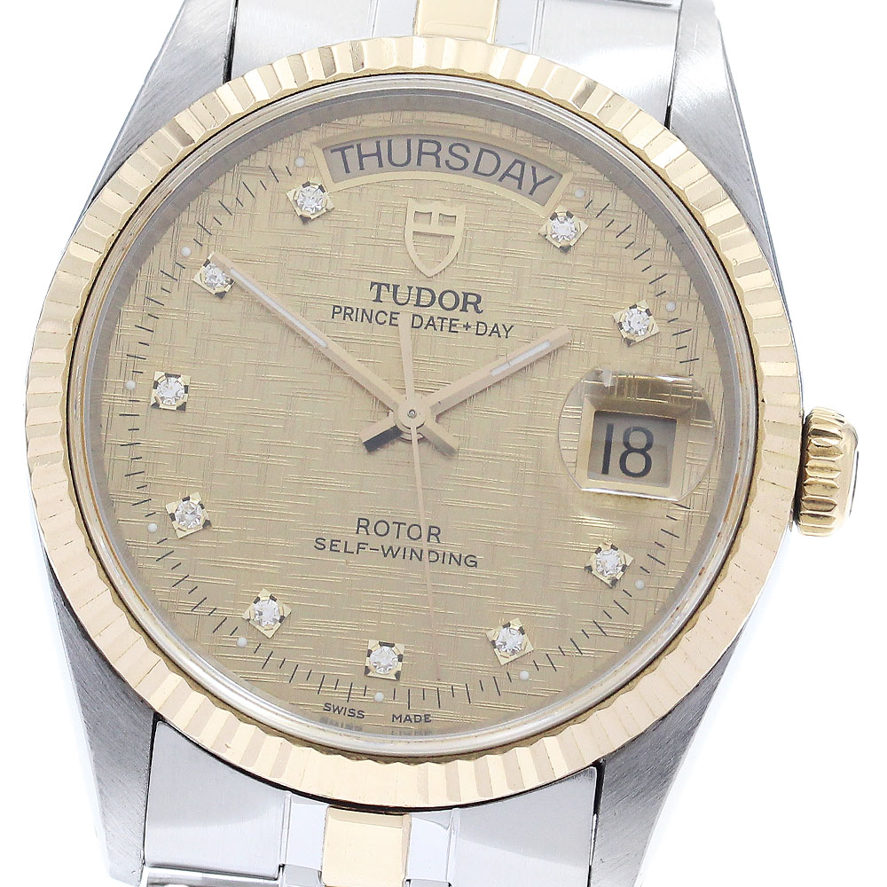 チュードル TUDOR 76213 大公 デイトデイ 10P金剛石 YGベゼル 自動小銃一巻き メンズ 良品 _916486【中古】