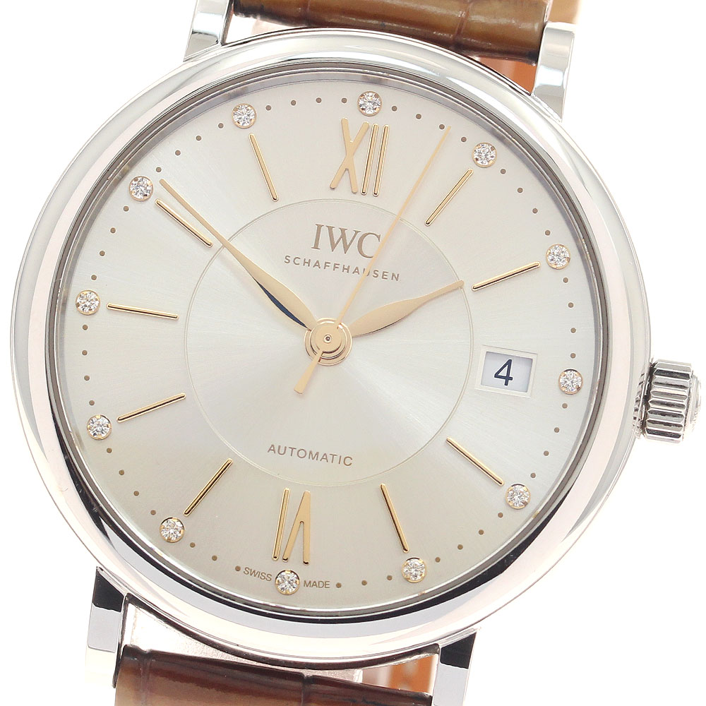 IWC IWC SCHAFFHAUSEN IW458101 ポートフィノ 12Pダイヤ デイト 自動巻き ボーイズ 保証書付き_957893【中古】|CLOSER