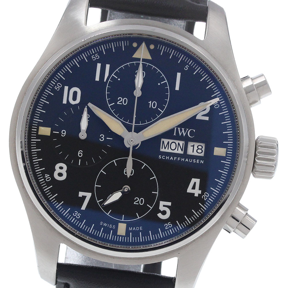 IWC SCHAFFHAUSEN IW387901 パイロットウォッチ スピットファイヤ クロノグラフ デイデイト 自動巻き メンズ 保証書付き_965555【中古】|CLOSER