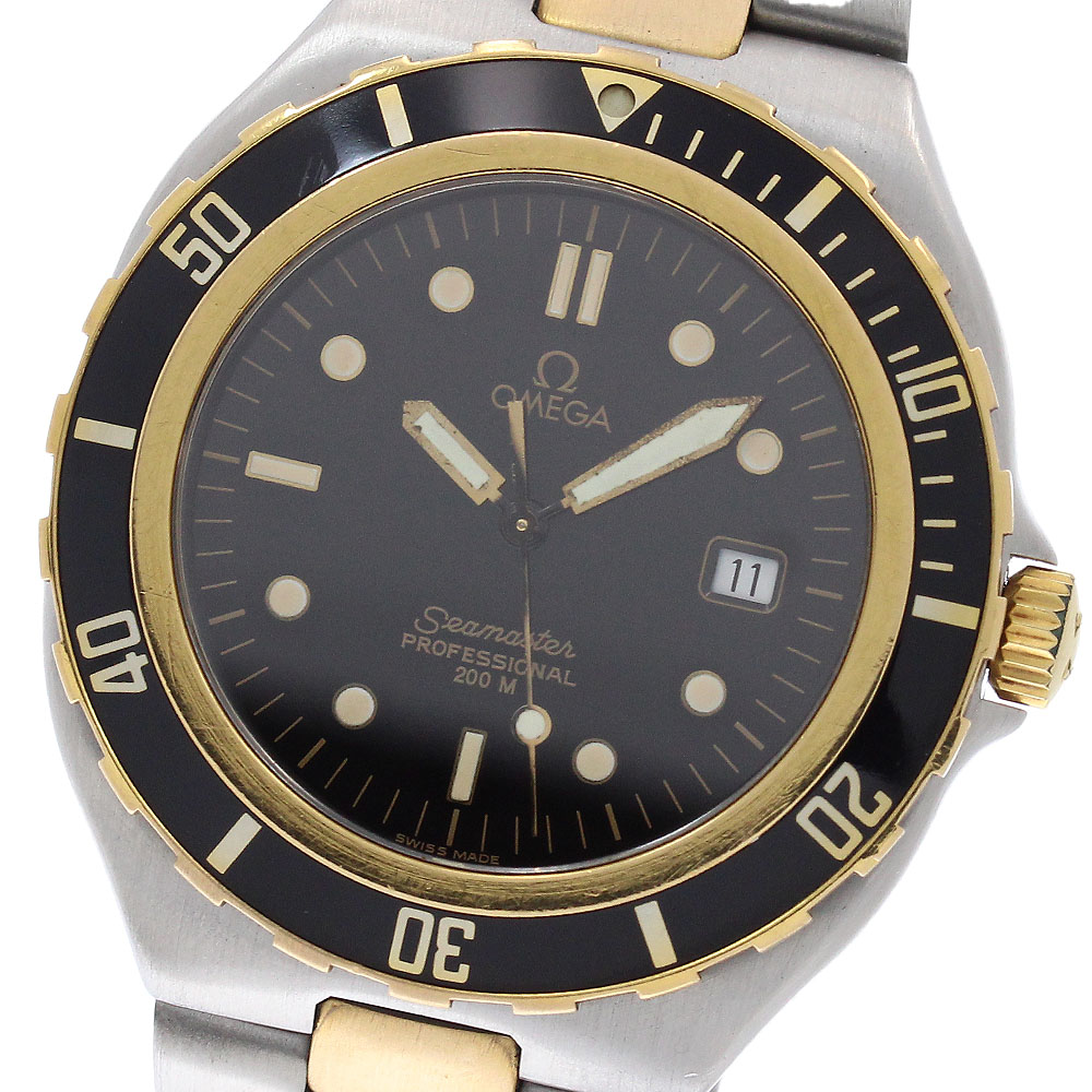 ベルト訳あり オメガ OMEGA シーマスター200m YGコンビ ラージサイズ クォーツ メンズ _965497【中古】|CLOSER