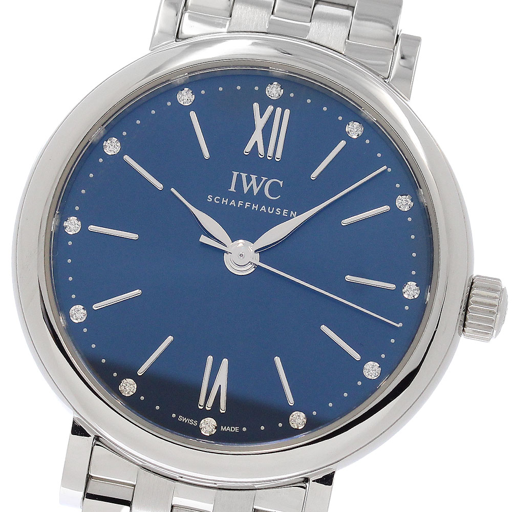 IWC IWC SCHAFFHAUSEN IW357413 ポートフィノ オートマティック 34 12Pダイヤ 自動巻き ボーイズ 美品 保証書付き_966531【中古】｜CLOSER