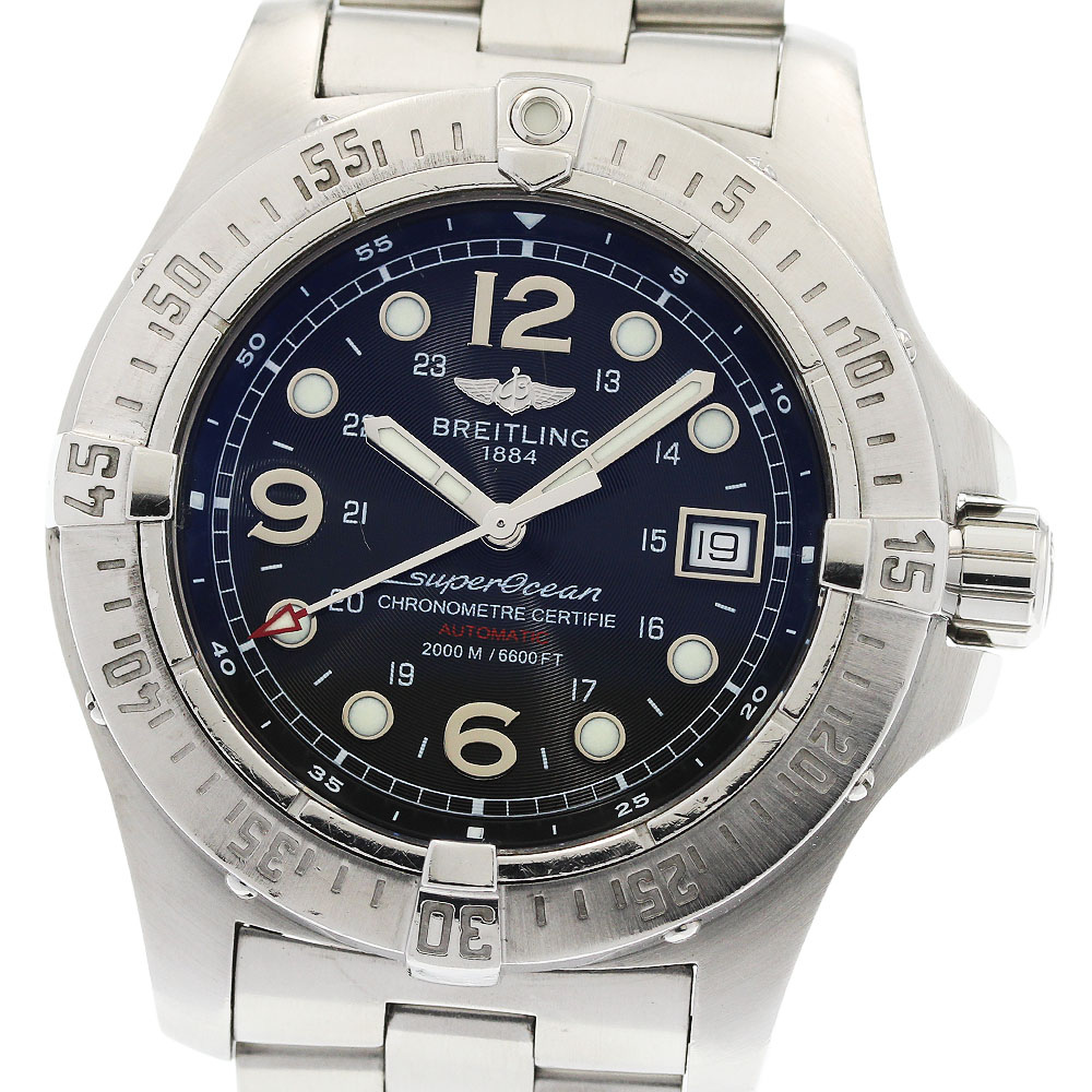 ブライトリング BREITLING A17390 スーパーオーシャン スチールフィッシュ デイト 自動巻き メンズ 保証書付き_962188【中古】|CLOSER