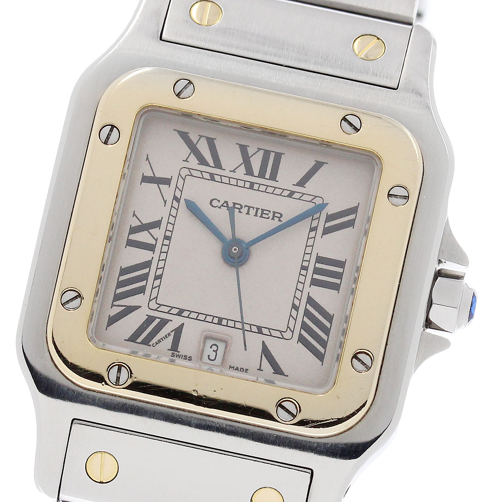 カルティエ CARTIER W20011C4 サントスガルベLM デイト YGベゼル クォーツ メンズ 保証書付き_968145【中古】|CLOSER