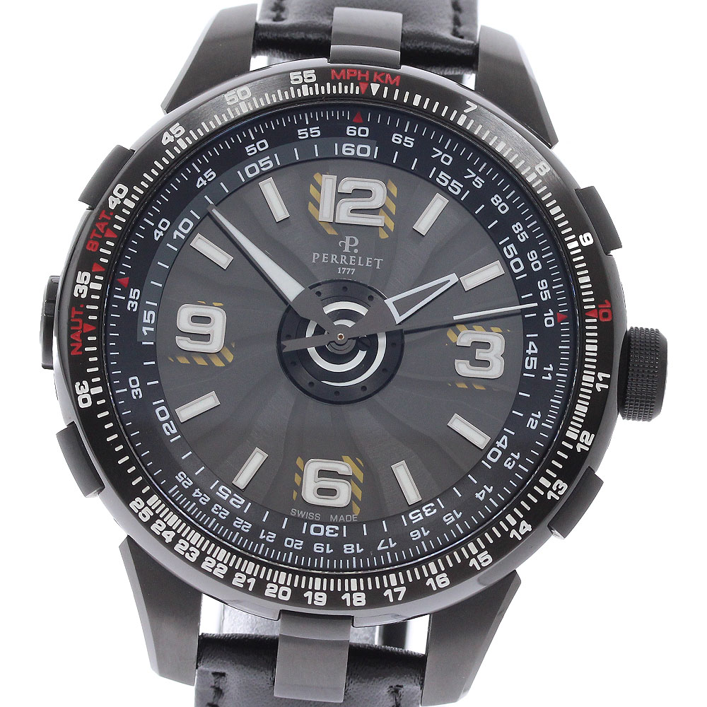 ペルレ PERRELET A1086/1 タービン パイロット 自動巻き メンズ 美品 保証書付き_967118【中古】|CLOSER