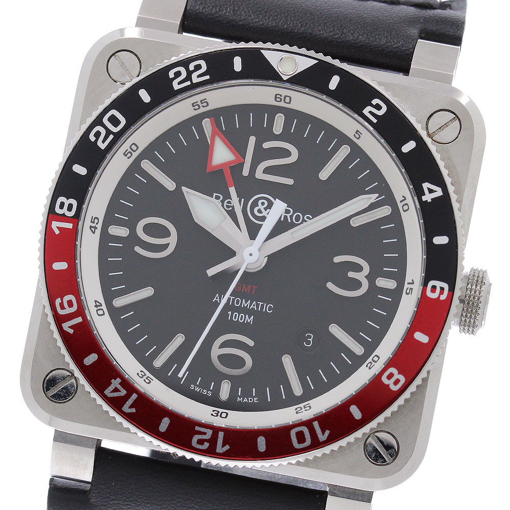 ベル&ロス Bell&Ross BR0393-BL-ST/SCA BR-03 GMT デイト 自動巻き メンズ 良品 箱・保証書付き_967225【中古】|CLOSER