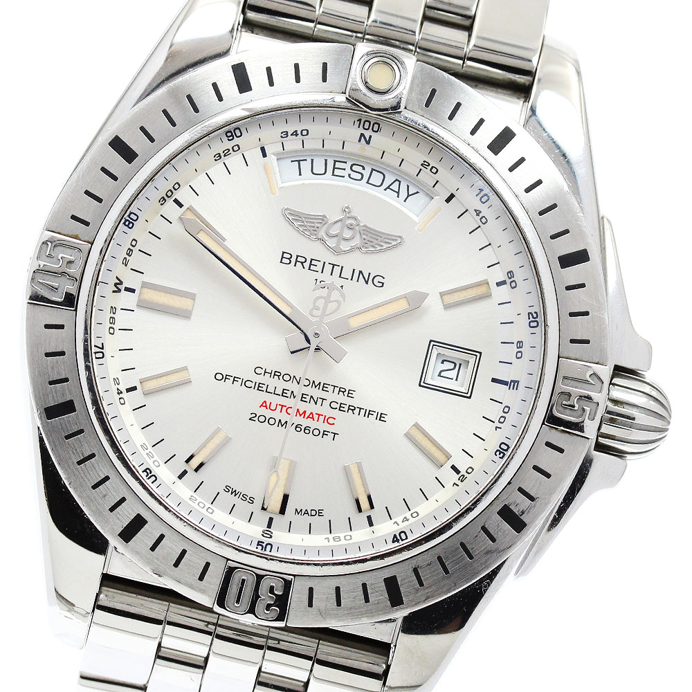 ブライトリング BREITLING A45320 ギャラクティック44 デイデイト 自動巻き メンズ 箱・保証書付き_962918【中古】|CLOSER