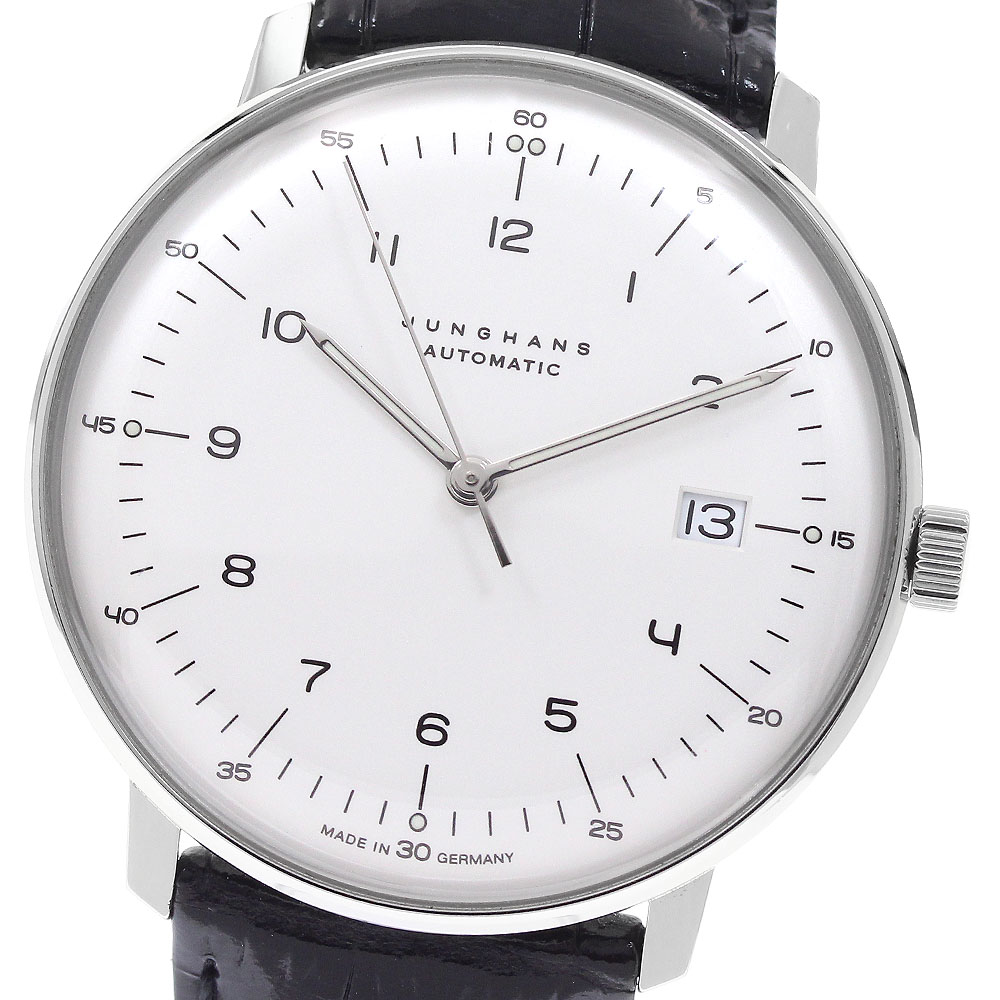 ユンハンス JUNGHANS 027/4700.04 マックスビル デイト 自動巻き メンズ 内箱・保証書付き_967749【中古】|CLOSER