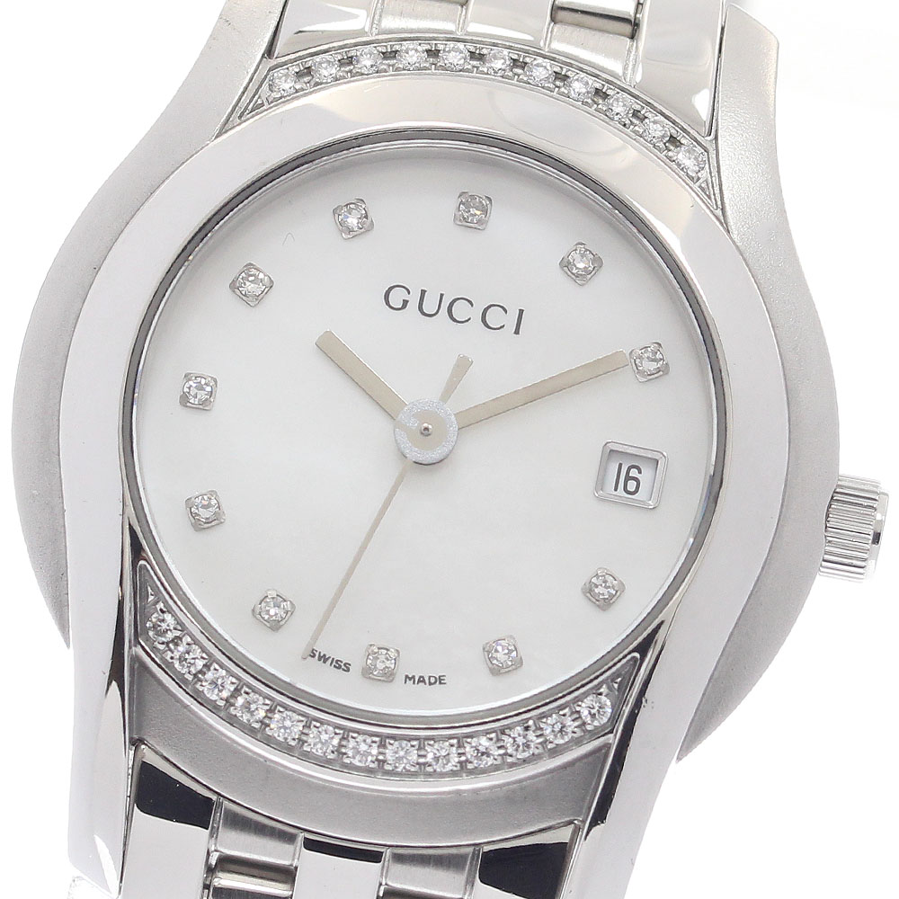 グッチ GUCCI 5500L 11Pダイヤ ダイヤベゼル クォーツ レディース 良品 _961213【中古】|CLOSER