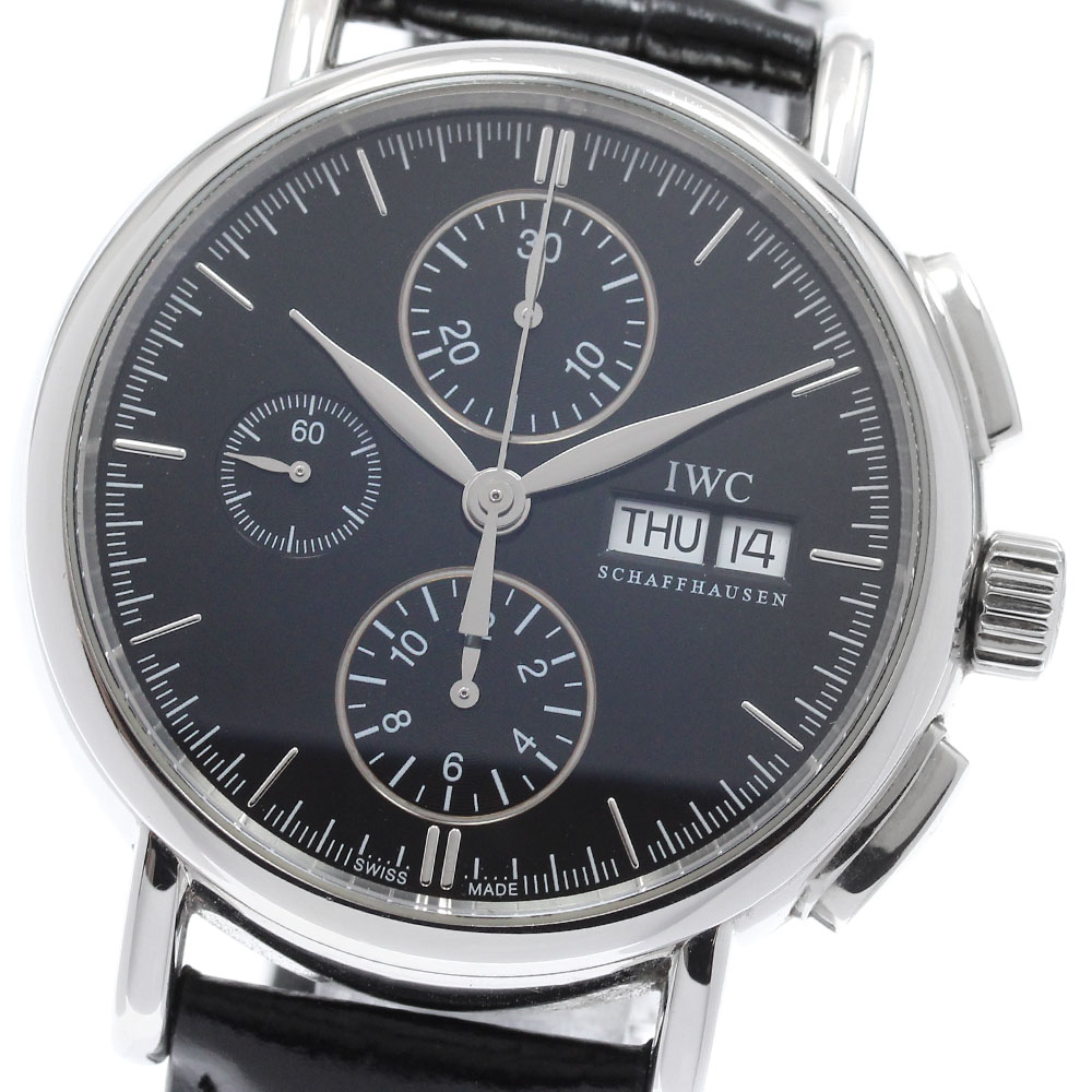 IWC IWC SCHAFFHAUSEN IW378303 ポートフィノ クロノグラフ デイデイト 自動巻き メンズ 保証書付き_970854【中古】｜CLOSER