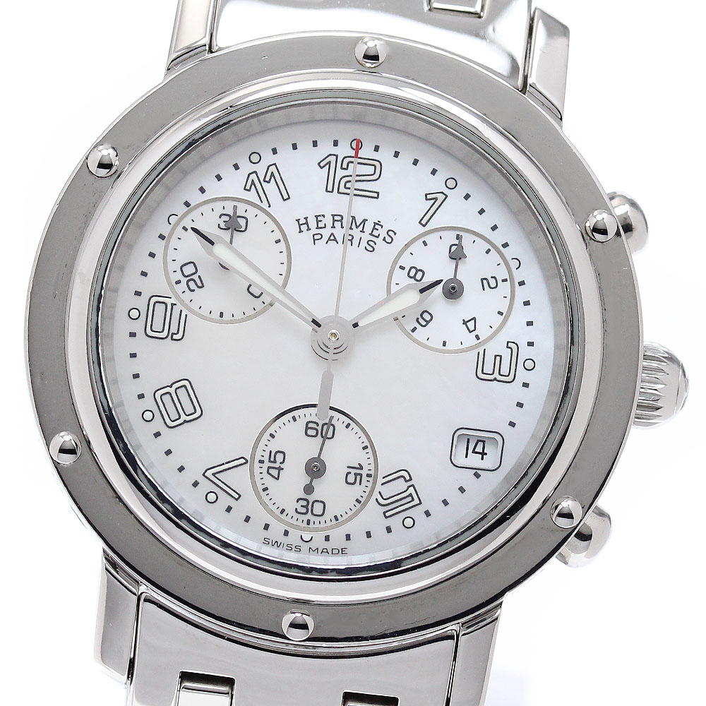 エルメス HERMES CL1.310 クリッパークロノ デイト クォーツ レディース _910426【中古】｜CLOSER