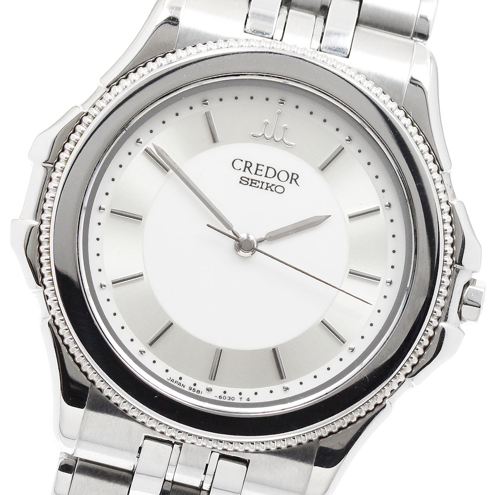 セイコー SEIKO 9581-6040/GCLC015 クレドール K18WGベゼル クォーツ メンズ 良品 _957678【中古】｜CLOSER