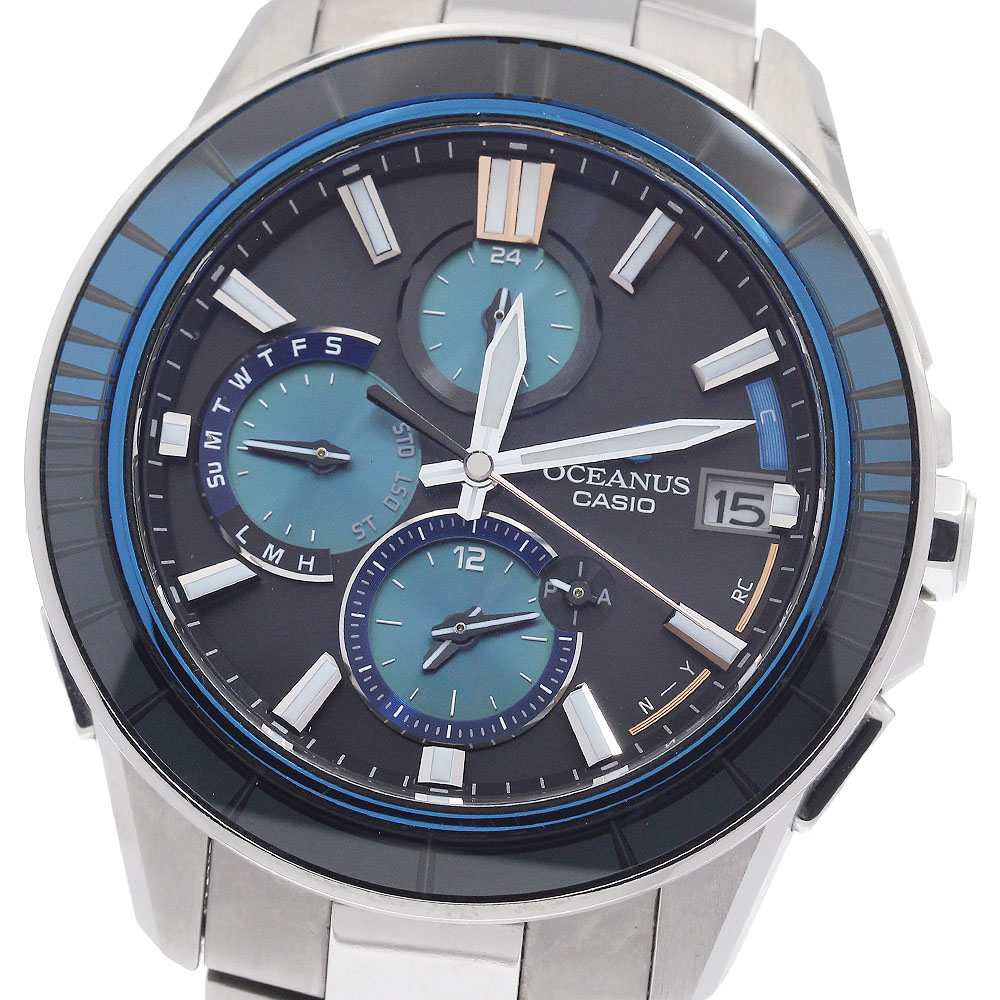 カシオ CASIO OCW-S4000D-1AJF オシアナス マンタ デイデイト クロノグラフ ソーラー電波 メンズ 内箱・保証書付き_965356【中古】｜CLOSER
