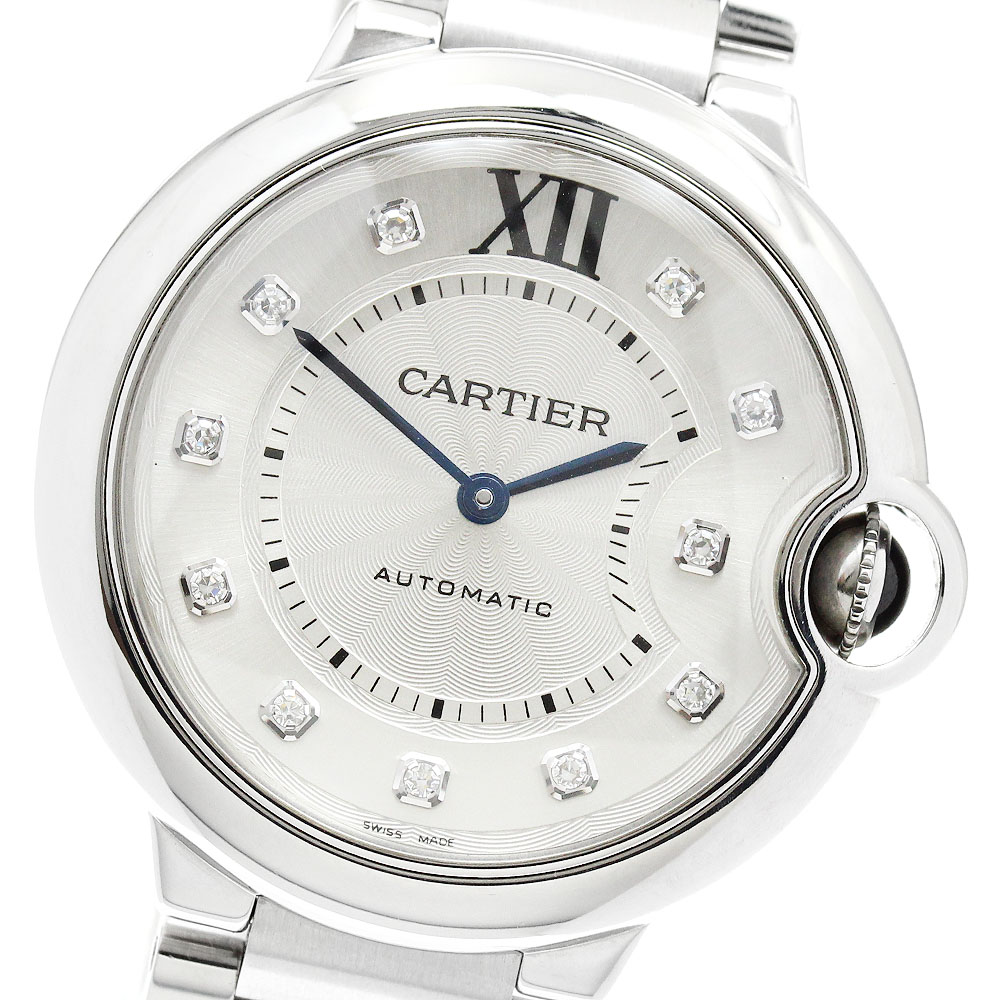 カルティエ CARTIER WE902075 バロンブルー 36ｍｍ 11Pダイヤ 自動巻き ボーイズ _972629【中古】｜CLOSER 310,860円