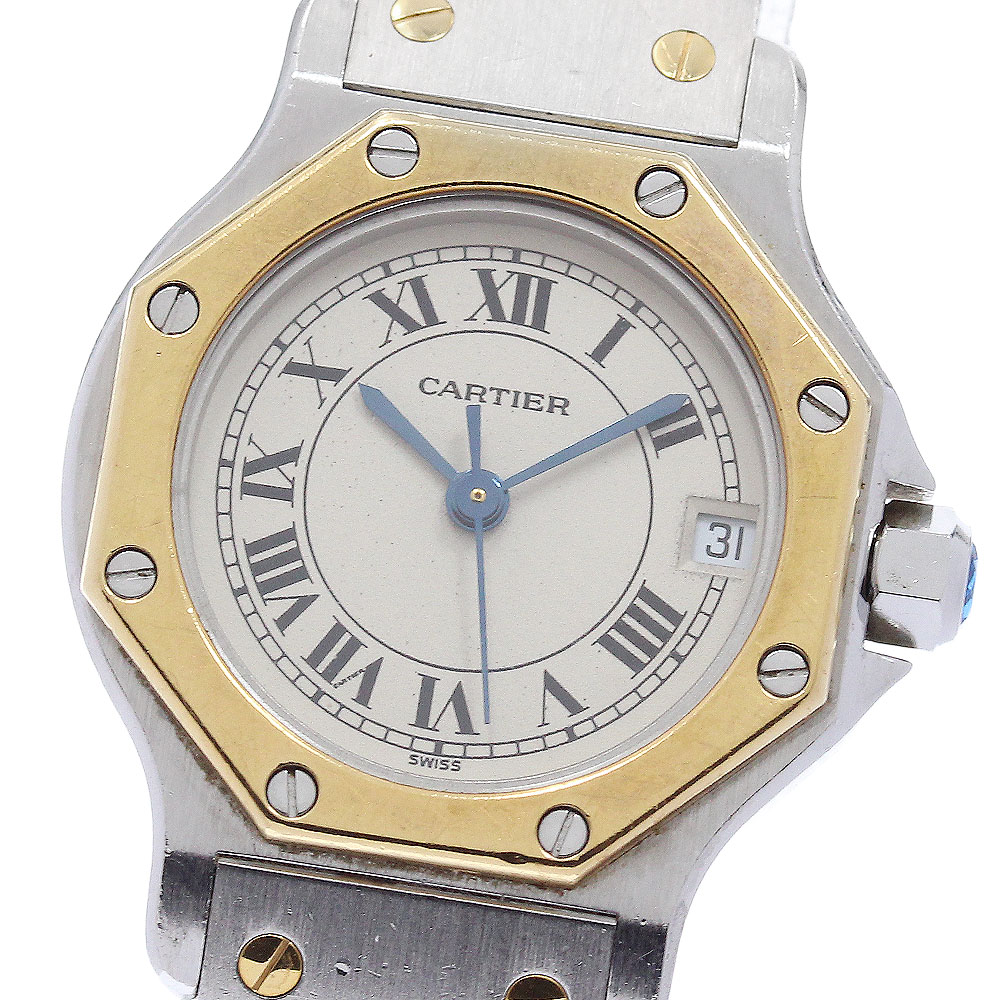 カルティエ CARTIER W2001683 サントスオクタゴンSM デイト YGコンビ クォーツ レディース _972170【中古】｜CLOSER