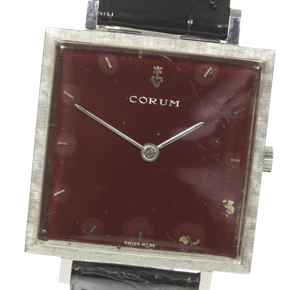 楽天市場 Corum コルム アンティーク スクエア 手巻き 社外革ベルト メンズ Closer