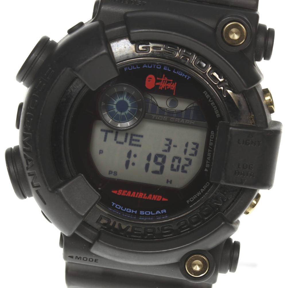g shock frogman stussy x bape