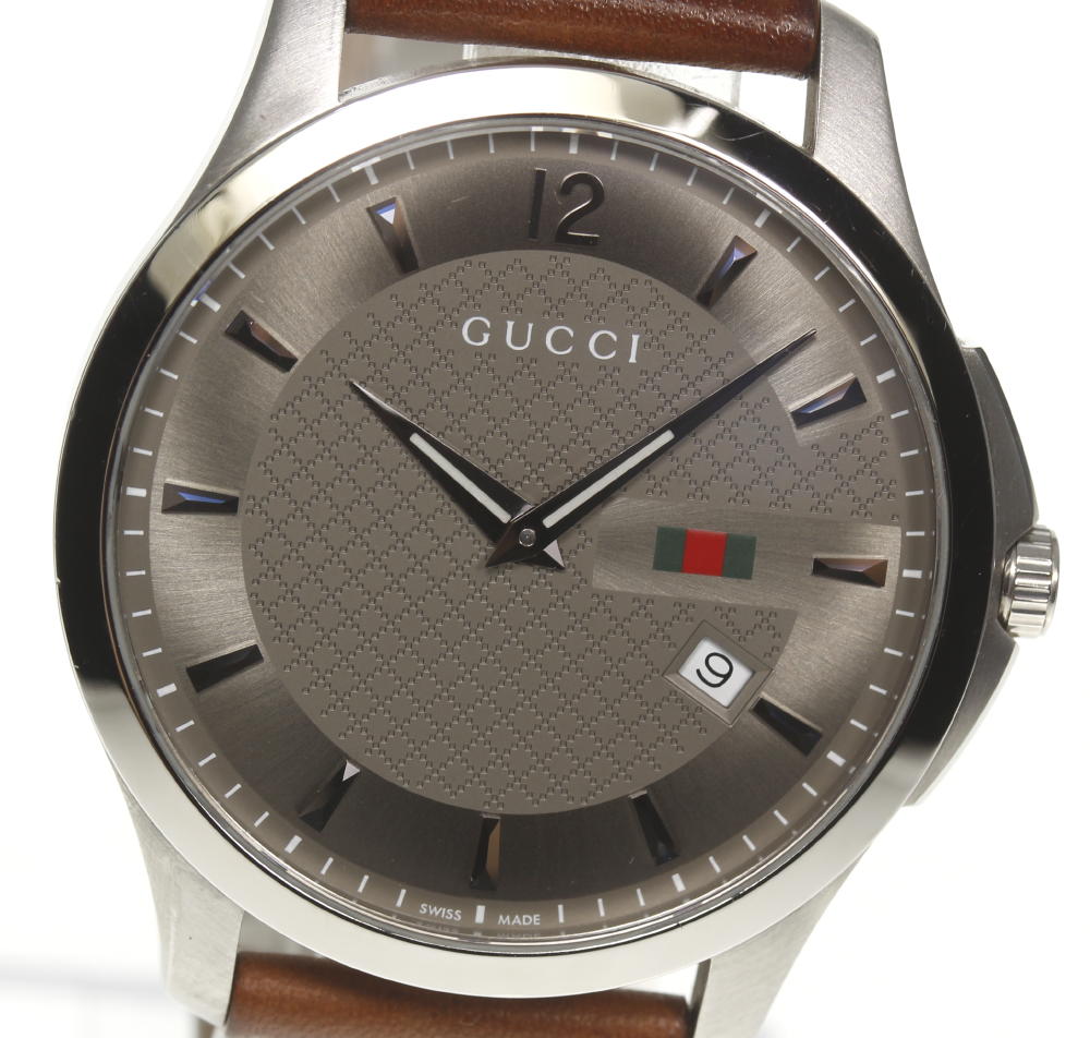 Gucci 時計 メンズ 革ベルト Iucn Water