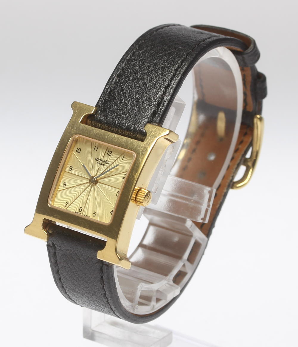 CLOSER: Hermes H watch HH1 .201 QZ pure leather belt Lady's | Rakuten ...