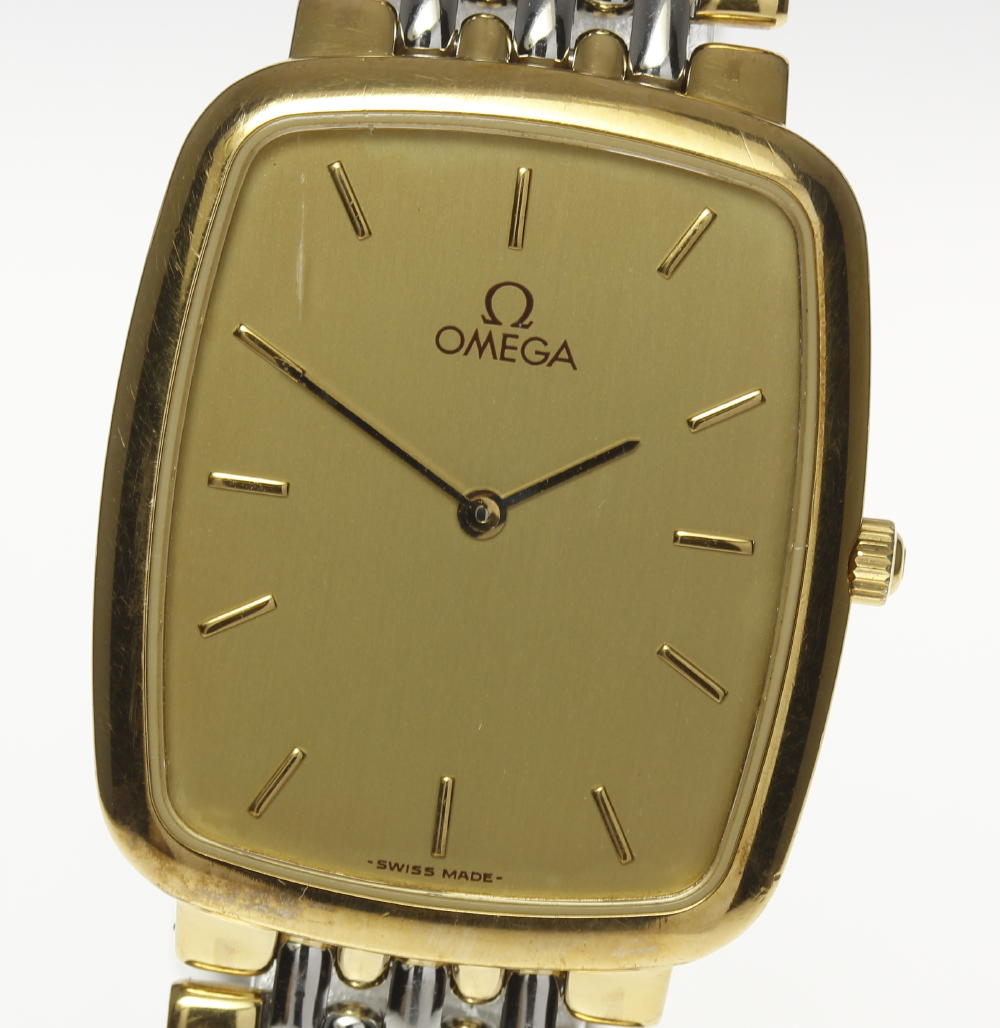 楽天市場 Omega オメガ デビル スクエア ゴールド文字盤 コンビブレス クォーツ メンズ 中古 Closer