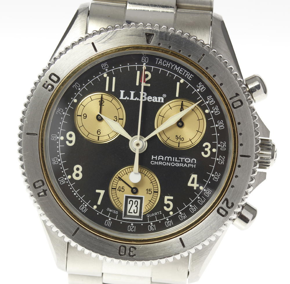 楽天市場 Hamilton ハミルトン L L Bean Wネーム デイデイト クロノグラフ クォーツ メンズ 中古 Closer