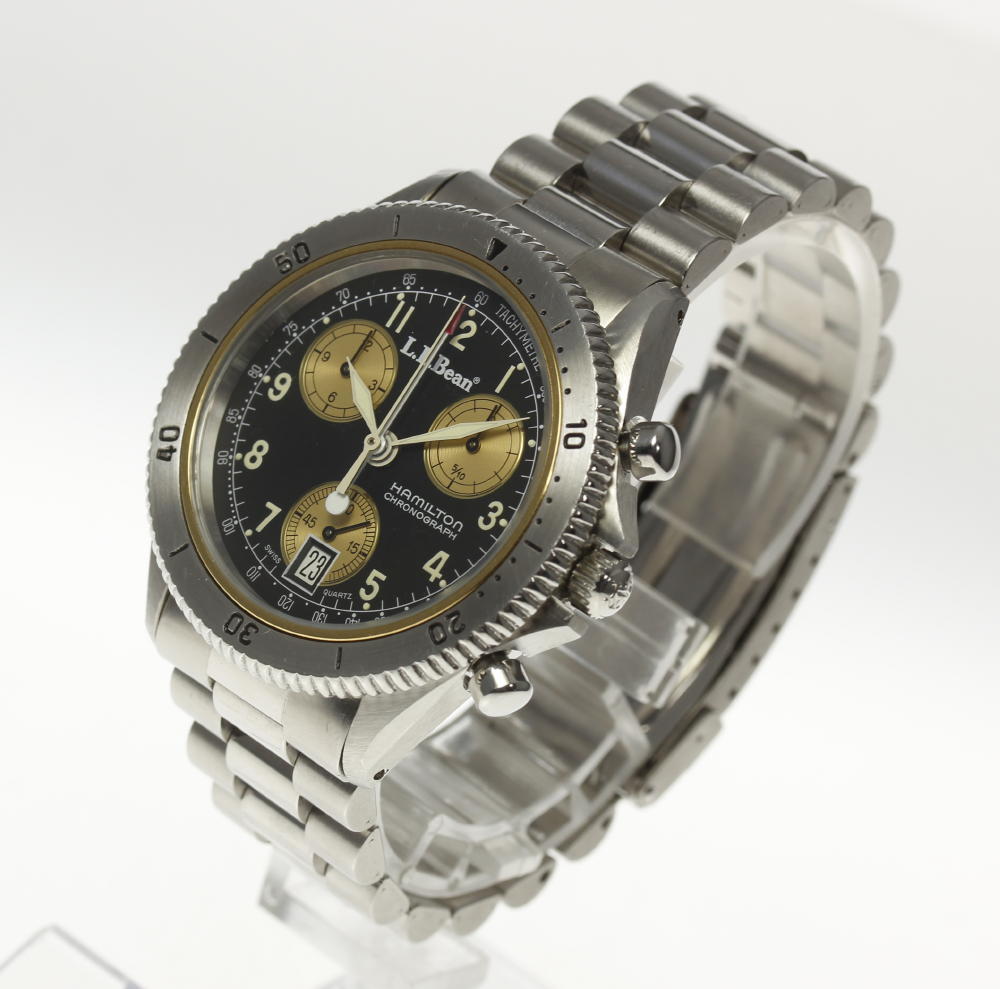 楽天市場 Hamilton ハミルトン L L Bean Wネーム デイデイト クロノグラフ クォーツ メンズ 中古 Closer