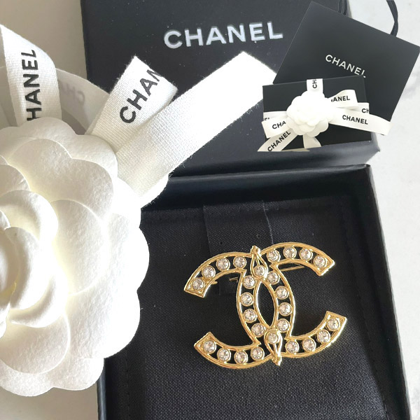 楽天市場】シャネル CHANEL ブローチ メタル CCマーク ストラス