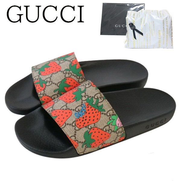 高質で安価 未使用 GUCCI グッチ ストロベリー スライドサンダル