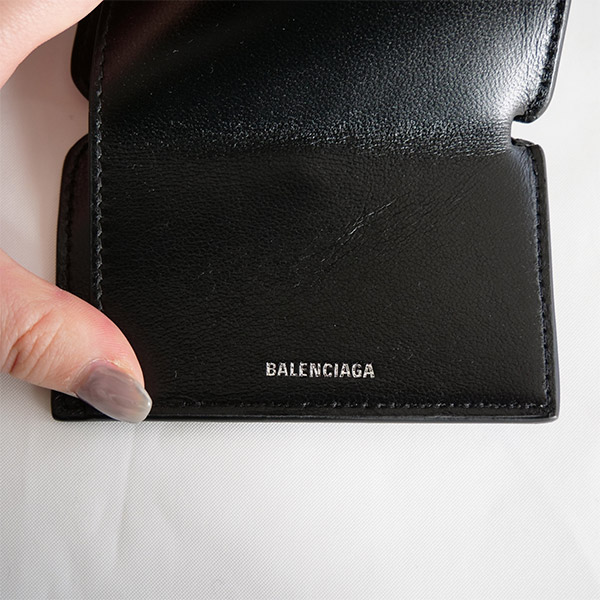 BALENCIAGA］バレンシアガ レザー キャッシュミニウォレット 財布