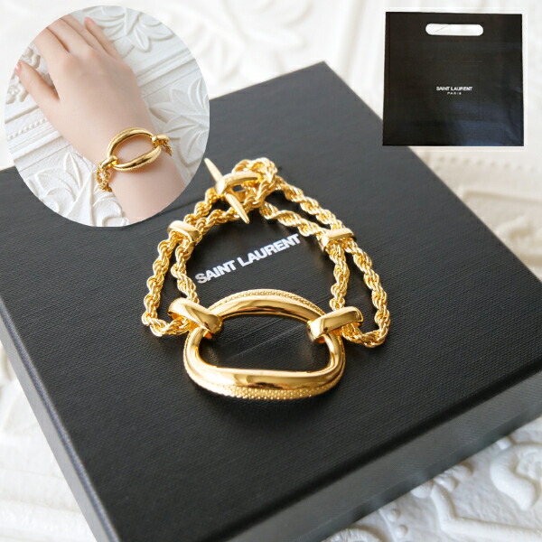 楽天市場】サンローラン SAINT LAURENT レザーブレスレット