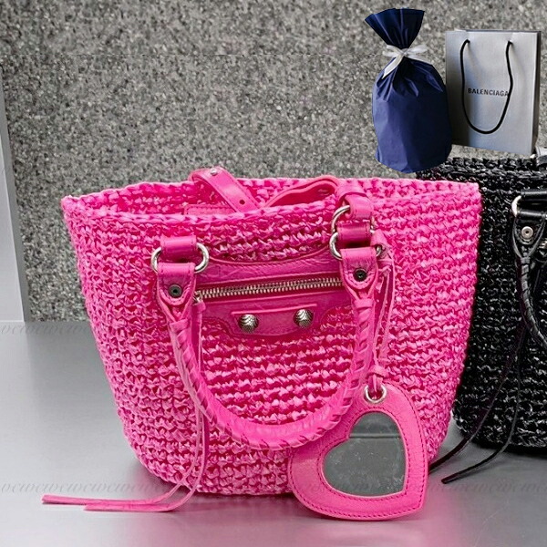 バレンシアガ　ラフィアカゴバック♡ピンク 楽天市場】BALENCIAGA バレンシアガ カゴバッグ かごバッグ