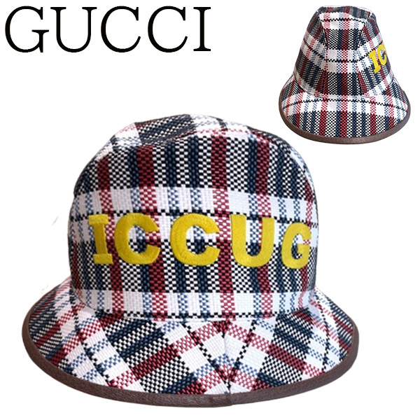 数量は多 新品 正規品 送料無料 ギフト包装無料 Gucci グッチ レザーのついたチェックハット メンズ プレゼント ギフト ショップ袋付き 誕生日 お祝いクリスマス プレゼント 激安人気新品 Kanematsuusa Com