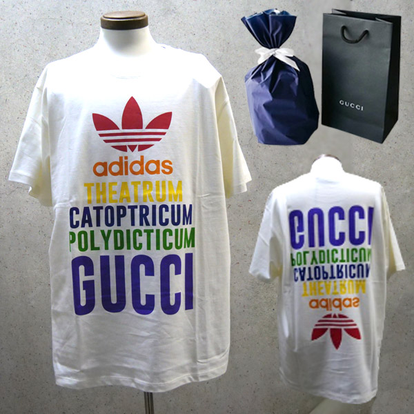 GUCCI X ADIDAS コラボ ウェブアクセント Tシャツ M グッチ GUCCI x adidas グッチ x アディダス コラボ Tシャツ