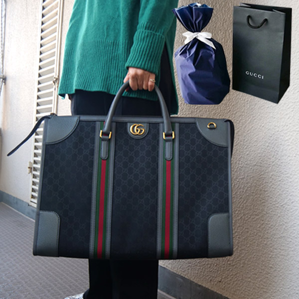 【交渉あり】GUCCI ボストンバッグ ネイビー ストライプ 楽天市場】GUCCI グッチ 2WAYボストンバッグGG柄ダークグレー
