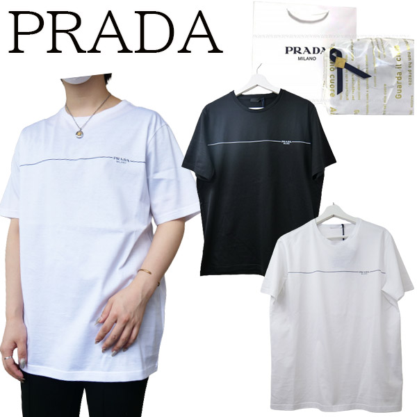 楽天市場】【新品同様】PRADA プラダ クロップド丈 Tシャツ ロゴ