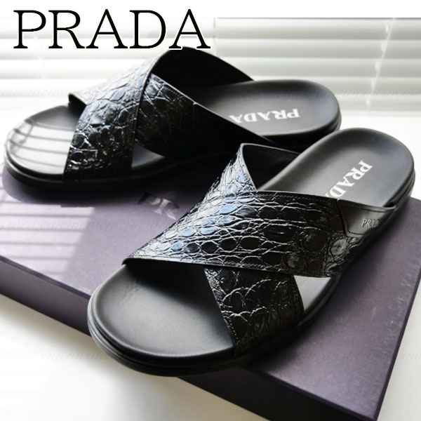 のご紹介です Pradaから大人気商品クロコ調レザーサンダル クロコ調レザーサンダル 誕生日 新品 正規品 送料無料 ギフト包装無料 2x3058 男性 お祝い 誕生日 お祝い プラダ ギフト プレゼント Prada ギフト ボックス付き ワールドクローゼット