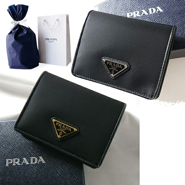 【新品■正規品■送料無料■ギフト包装無料】PRADA プラダ ナイロンxサファイアーノ 二折り財布 1MV204 UZ0 レディース 女性 ギフト プレゼント 誕生日 お祝い