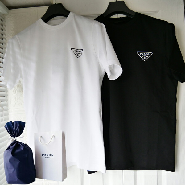 【セール】プラダ☆コットン Tシャツ ロゴ入 半袖☆UJN880 1U1R セール】プラダ☆コットン Tシャツ ロゴ入 半袖☆UJN880 1U1R