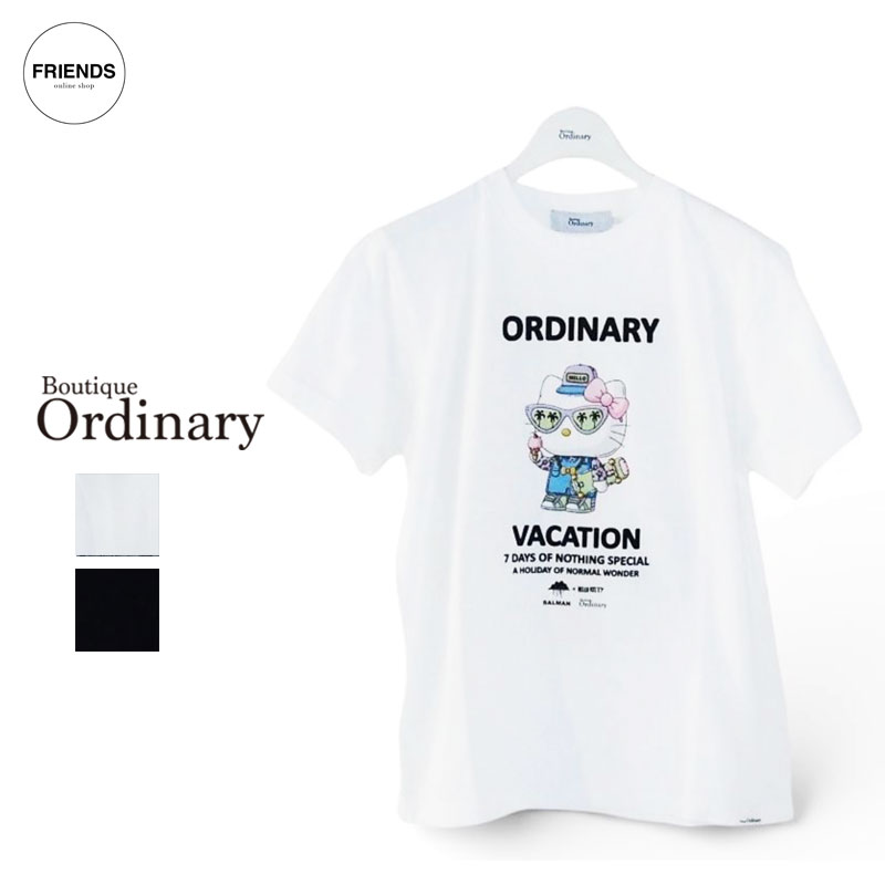 Boutique Ordinary (ブティックオーデナリー)Kitty Tshirt BO26-539T サンリオ コラボ Tシャツ Tee 半袖 レディース キッズ オーデナリー キティー 30/40/50/60代 ブランド サマー SUM|FRIENDS フレンズ(旧 CLOSPOT)