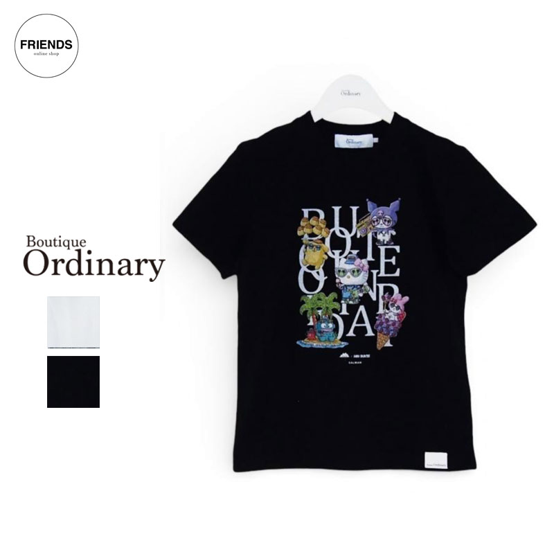 Boutique Ordinary (ブティックオーデナリー）Random Typo Tshirt Kids BO26-542T サンリオ コラボ Tシャツ Tee 半袖 キティー レディース キッズ オーデナリー 30/40/50/60代 ブランド サマー SUM｜FRIENDS フレンズ（旧 CLOSPOT）