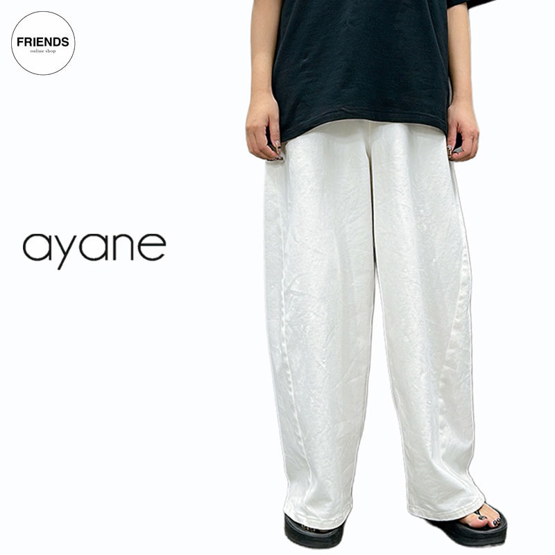 ayane(アヤン）ホワイトデニムバレルレッグペイント加工パンツ 836624　バレルレックパンツ ホワイトデニム ワイドパンツ イージーパンツ デニムパンツ ス レディース アヤン 30/40/50/60代 ブランド ミッドサマー MSM｜FRIENDS フレンズ（旧 CLOSPOT）