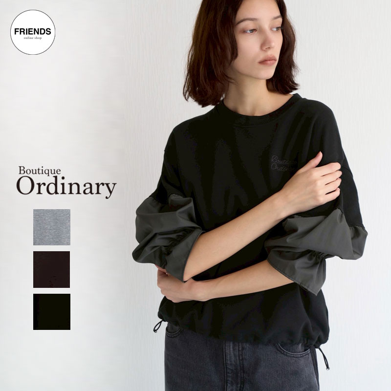 【予約】【Boutique Ordinary 2026 AW Vol2】Boutique Ordinary (ブティックオーデナリー）Puff Sleeve Sweatshirt BO26-715T カットソー デザイントップス ボリュームスリーブ レディース 30/40/50/60代 レディース ブランド WIN｜FRIENDS フレンズ（旧 CLOSPOT）