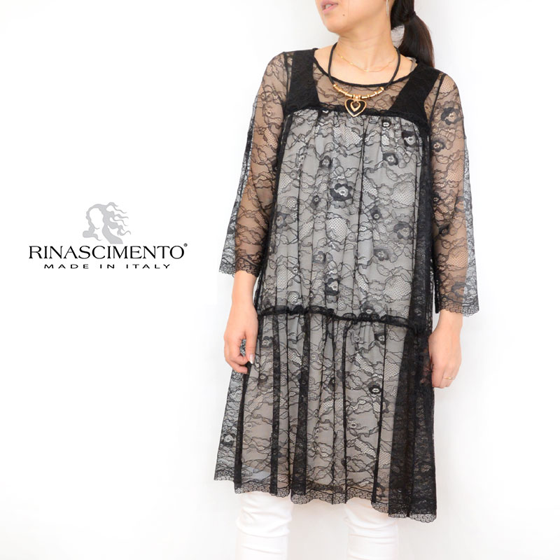 楽天市場 送料無料 Rinascimento リナシメント シースルーレースワンピースrin レース ワンピース インポート ｃｌｏｓｐｏｔ