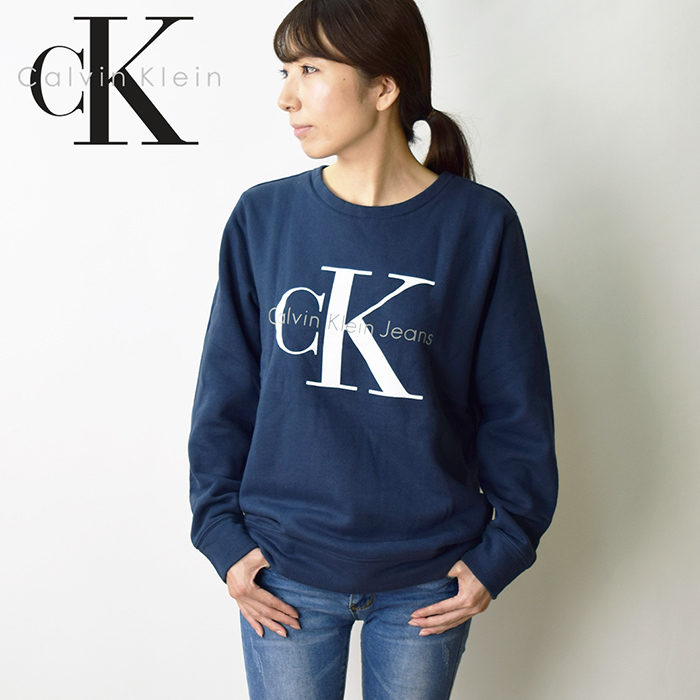 【楽天市場】Calvin Klein Jeans カルバンクライン ジーンズ レディース クラシックロゴ スウェットシャツ (裏起毛
