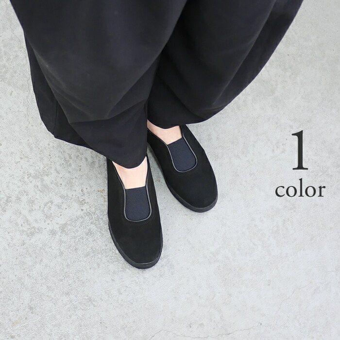 MANEBU マネブ RIB SUEDE [MNB-052-SL] レディース シューズ スリッポン リブ クッション スニーカー ソール ブラック 黒 軽快｜clothes tile