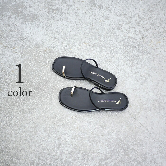 【SALE 30%OFF】NICOLAS LAINAS ニコラスライナス インソール クッション フラット サンダル [C13L-T] レディース レザーサンダル ストラップ エレガント｜clothes tile