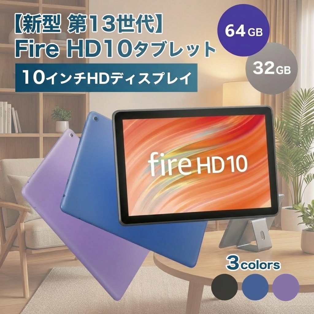 ＼高評価レビュー★4.64／即納【正規品／新型 第13世代】Amazon Fire HD 10 HDディスプレイ 10インチ 32GB アマゾン ファイヤータブレット Amazon Fireタブレット アマゾン fire hd 10 ファイヤーhd アマゾンタブレット アレクサ alexa｜CLOUD NINE 20,610円